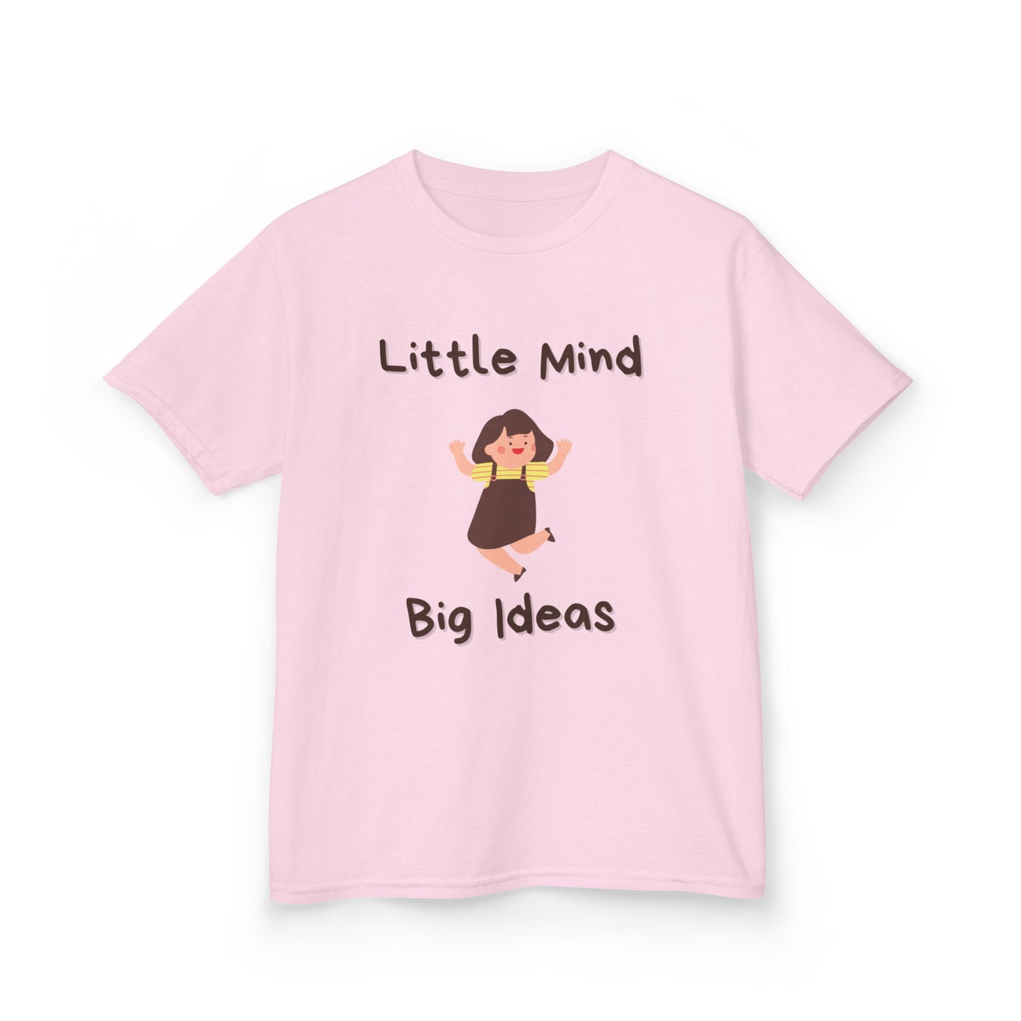 Kids Heavy Cotton™ Tee - "Little Mind Big Ideas" - Fun Tee for Creative Kids, Birthday Gift, Learning, Playtime, Everyday Wear