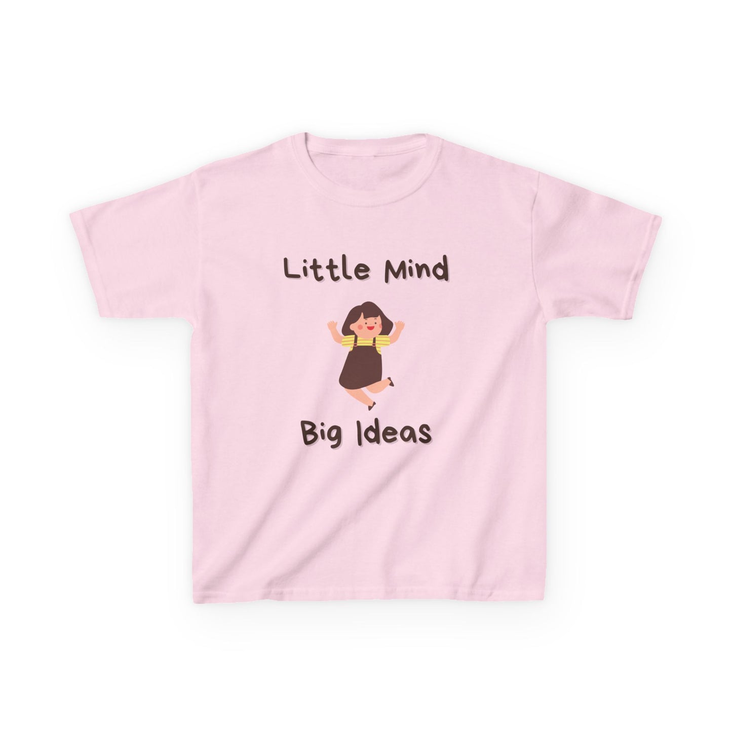 Kids Heavy Cotton™ Tee - "Little Mind Big Ideas" - Fun Tee for Creative Kids, Birthday Gift, Learning, Playtime, Everyday Wear