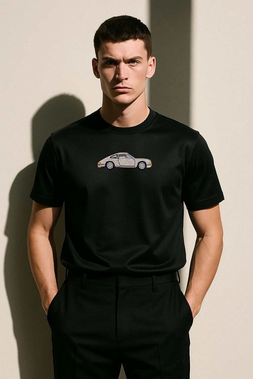 Oversized Embroidered T-Shirt – Sports Car | Urbon Bonds