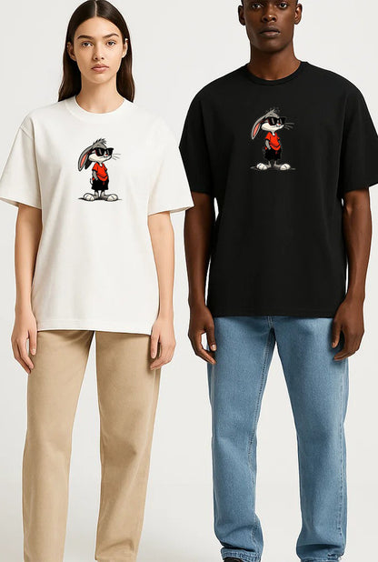 Oversized Embroidered T-Shirt – Stylish Bunny | Urbon Bonds