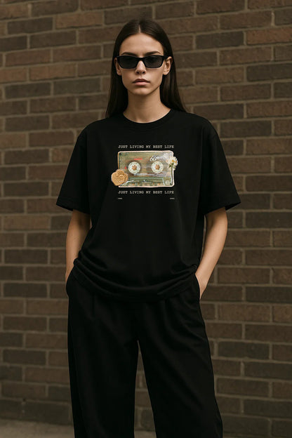 Urbon Bonds Retro Cassette Tee – Oversized & Regular Fit