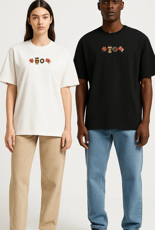 Oversized Embroidered T-Shirt – Coffee & Chill | Urbon Bonds
