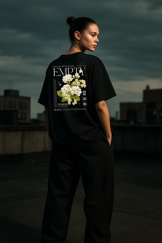 Urbon Bonds “Empty” Floral Graphic Tee – Oversized & Regular Fit
