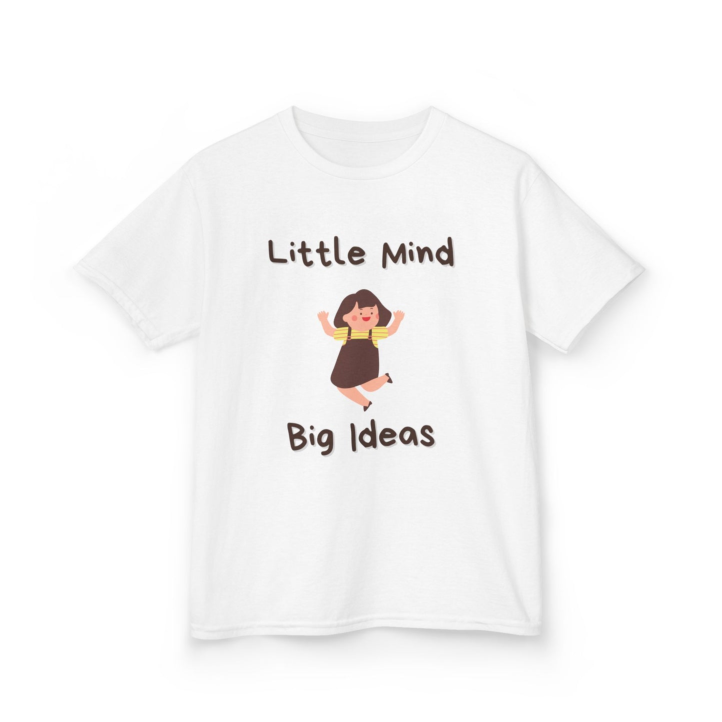 Kids Heavy Cotton™ Tee - "Little Mind Big Ideas" - Fun Tee for Creative Kids, Birthday Gift, Learning, Playtime, Everyday Wear