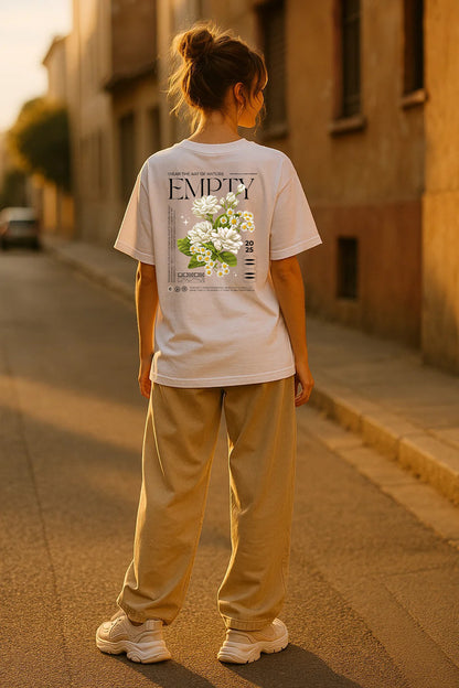 Urbon Bonds “Empty” Floral Graphic Tee – Oversized & Regular Fit
