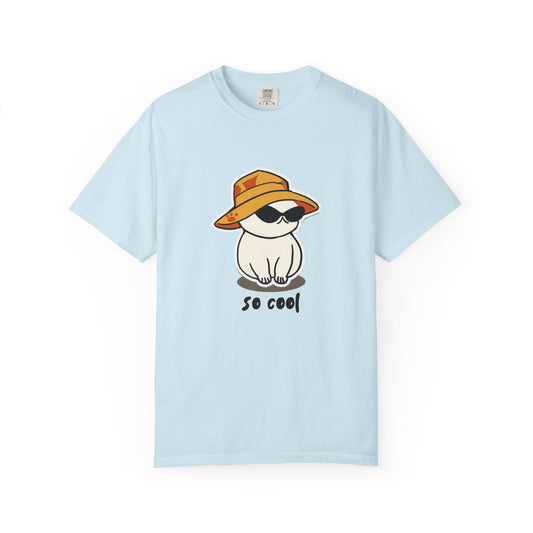 Cool Cat Unisex Garment-Dyed T-Shirt, Trendy Summer Tee, Fun Gift for Pet Lovers, Casual Everyday Wear, Cute Animal Apparel