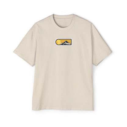 Oversized Embroidered T-Shirt – Sun With Mountain | Urbon Bonds
