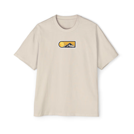 Oversized Embroidered T-Shirt – Sun With Mountain | Urbon Bonds