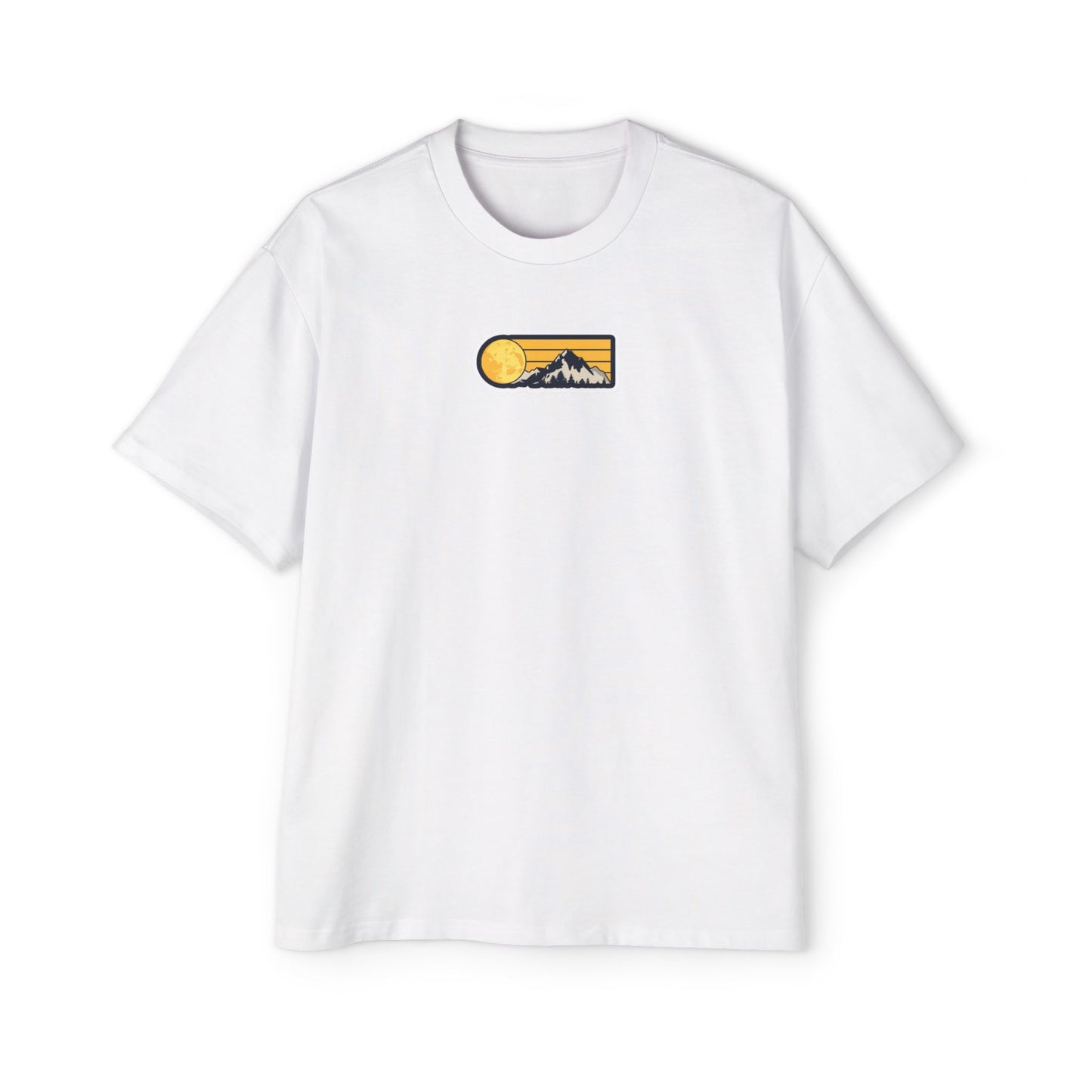 Oversized Embroidered T-Shirt – Sun With Mountain | Urbon Bonds