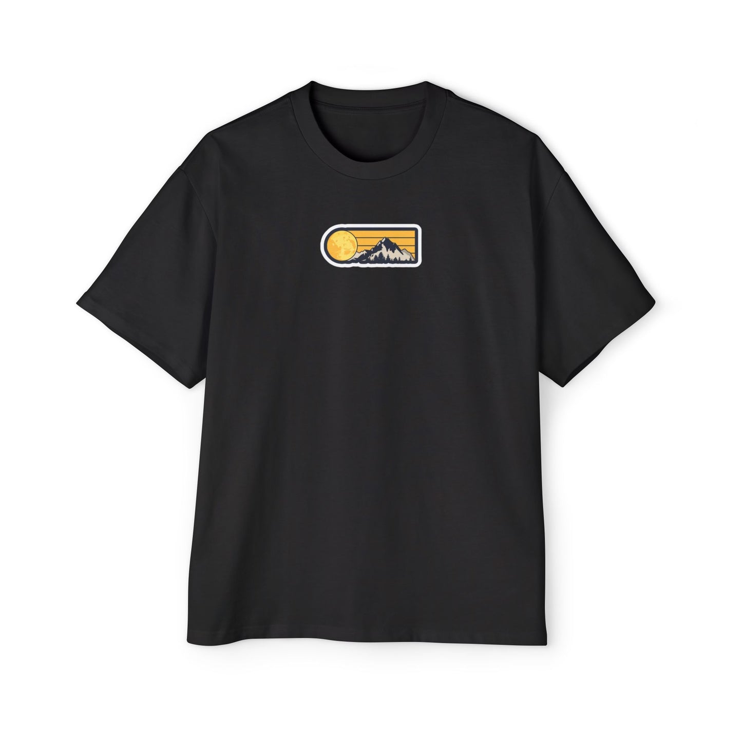 Oversized Embroidered T-Shirt – Sun With Mountain | Urbon Bonds