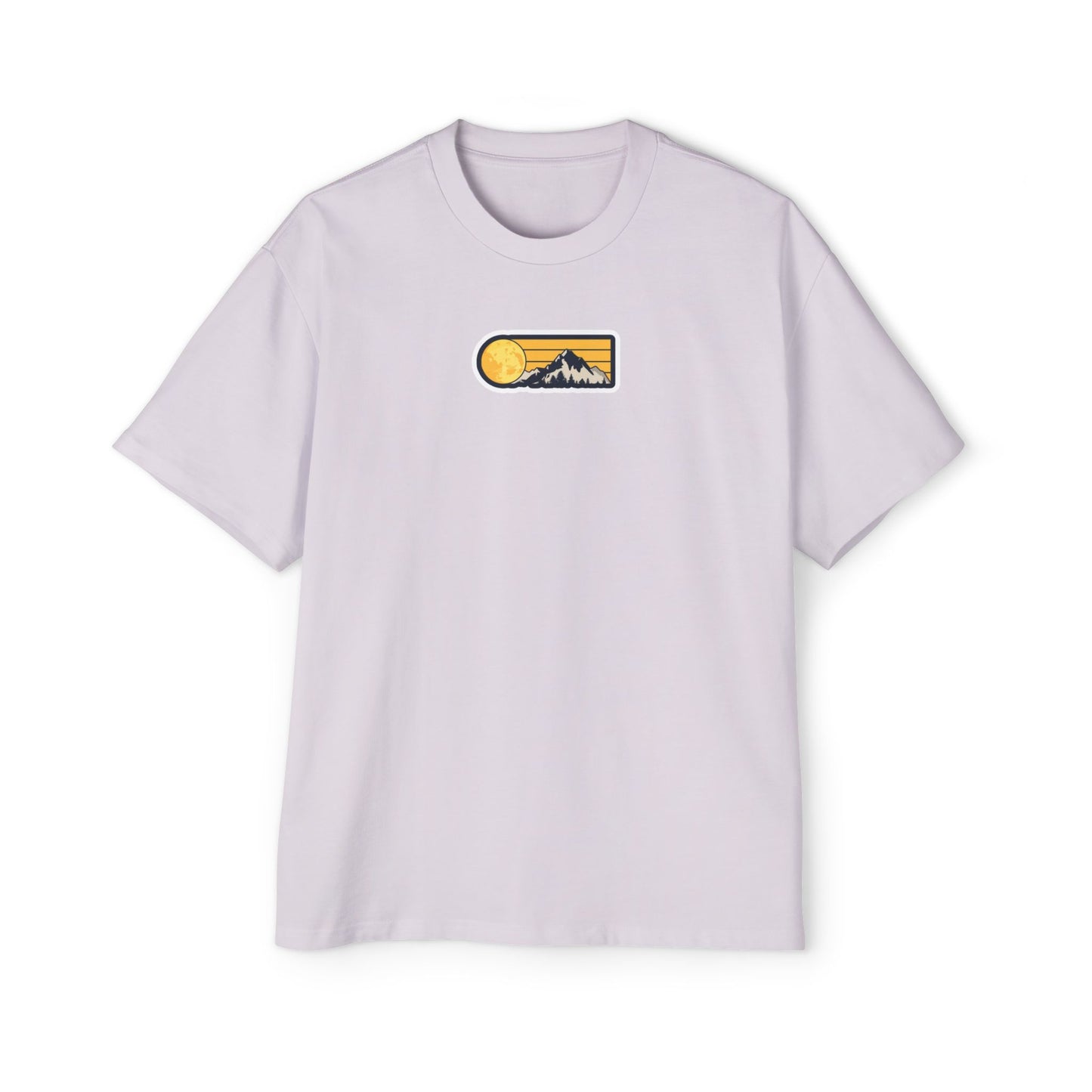 Oversized Embroidered T-Shirt – Sun With Mountain | Urbon Bonds