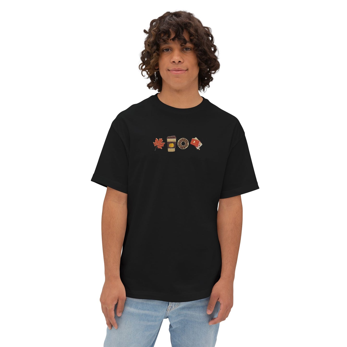 Oversized Embroidered T-Shirt – Coffee & Chill | Urbon Bonds