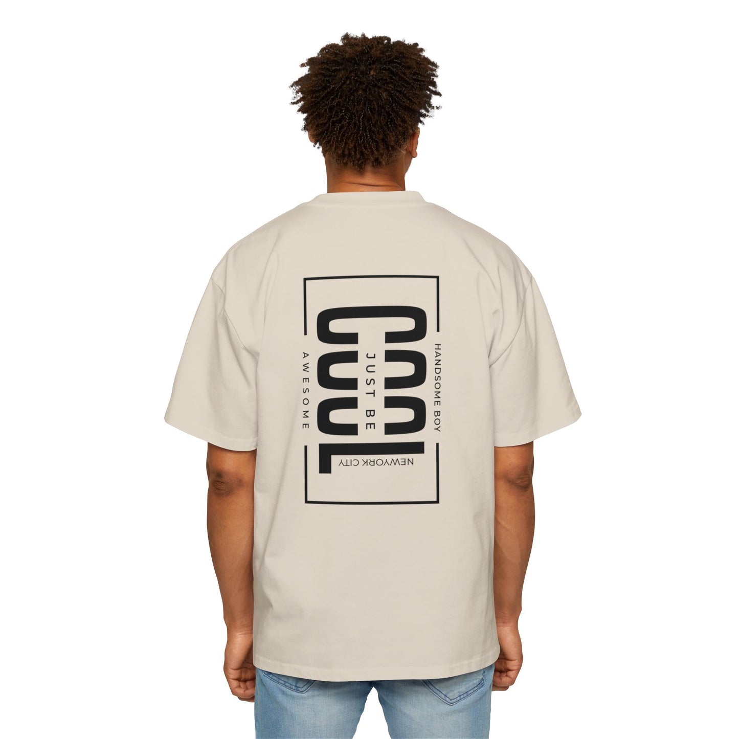 Unisex “Just Be Cool” Graphic Back-Print T-Shirt – Oversized Fit (Black)