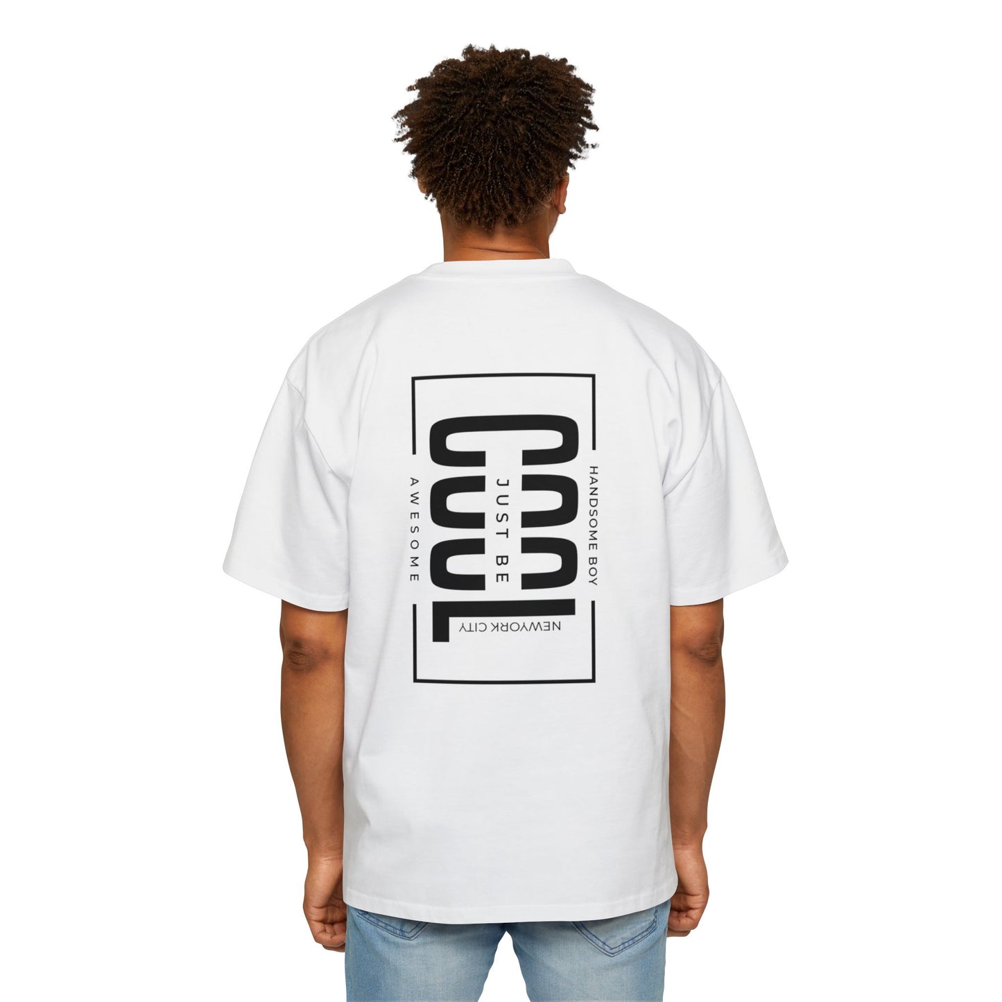 Unisex “Just Be Cool” Graphic Back-Print T-Shirt – Oversized Fit (Black)