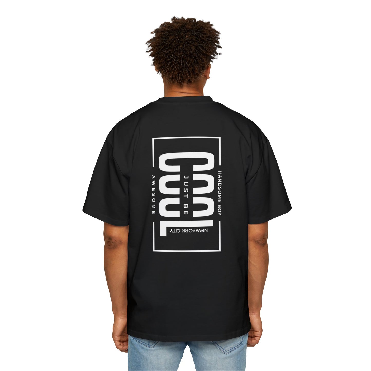 Unisex “Just Be Cool” Graphic Back-Print T-Shirt – Oversized Fit (Black)